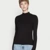 YAS ELLE HIGH NECK - T-shirt à Manches Longues - Black