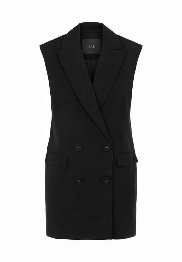 YASCORNFLOWER LONG WAISTCOAT - Veste Sans Manches - Black 1 YASCORNFLOWER LONG WAISTCOAT - Veste Sans Manches - Black